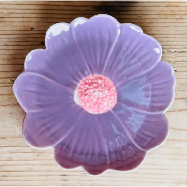 Flower Trinket Dish - Purple with Pink Centre – High quality House of Dudley homewares