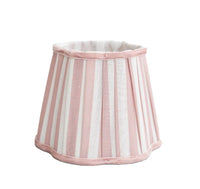 Thumbnail for Striped lampshade with pink and white stripes on a white background
