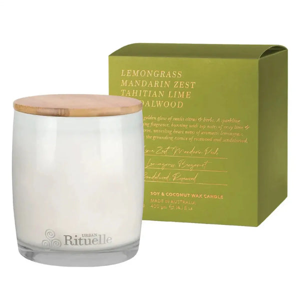 Lemongrass, Mandarin Zest, Tahitian Lime, Sandalwood - Scented Soy Candle - 400gm | House of Dudley-Candle-House-of-Dudley