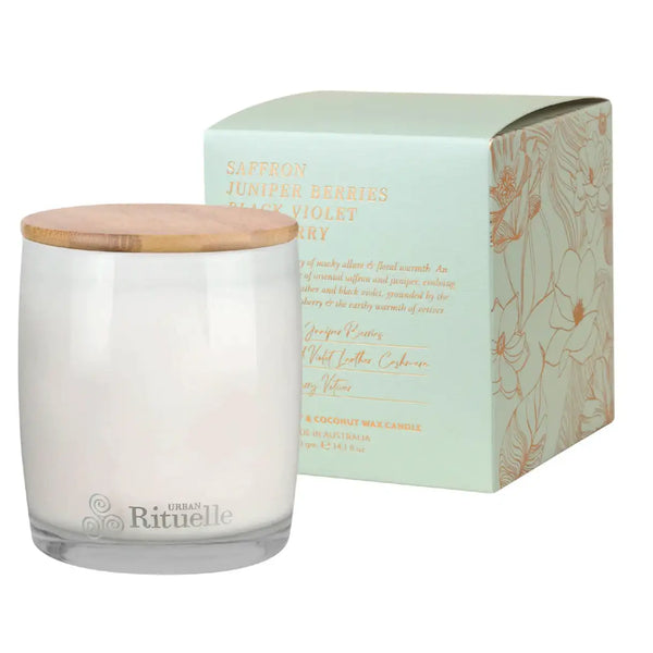Saffron, Juniper Berries, Black Violet, Raspberry - Scented Soy Candle - 400gm | House of Dudley-Candle-House-of-Dudley