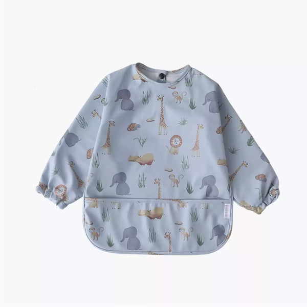 Baby Smock Bib - Light Safari-baby-gift-House-of-Dudley