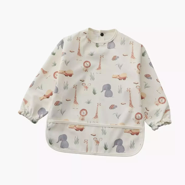 Baby Smock Bib - Light Safari-baby-gift-House-of-Dudley