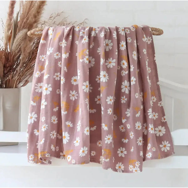 Baby Swaddle - White Daisy-baby-gift-House-of-Dudley