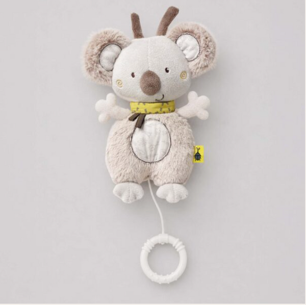 Musical koala cot toy with a wind-up lullaby and fastening straps