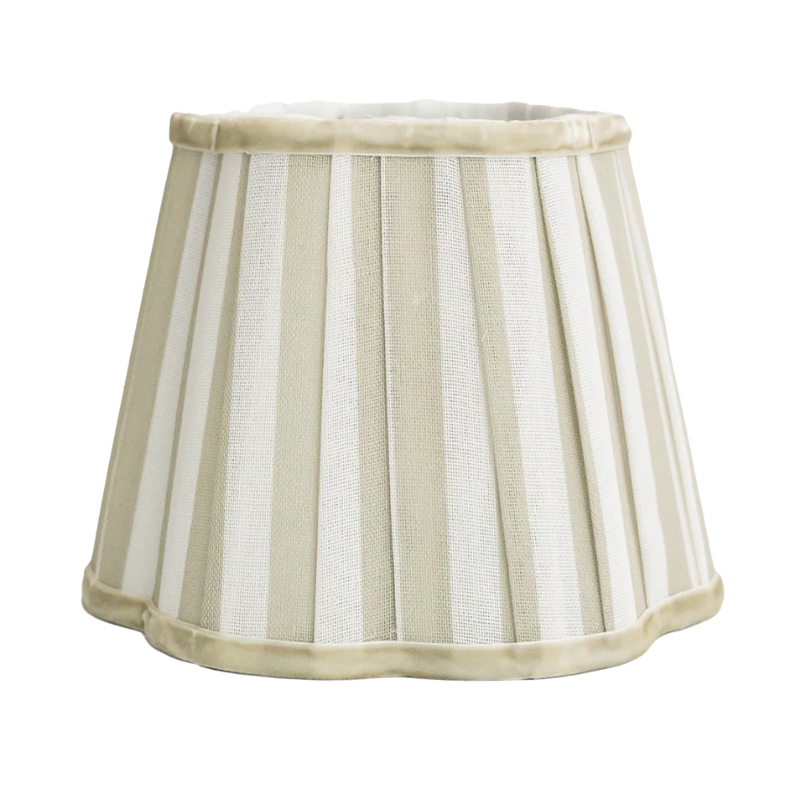 Beige Stripe Scallop Lamp Shade