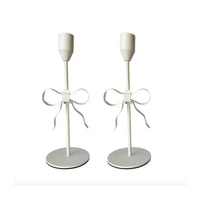 Thumbnail for Bow White Candle Holder Tall Pair