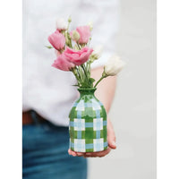 Thumbnail for Bud Vase - Emerald Green & Cornflower Blue Gingham-decorative-vase-House-of-Dudley