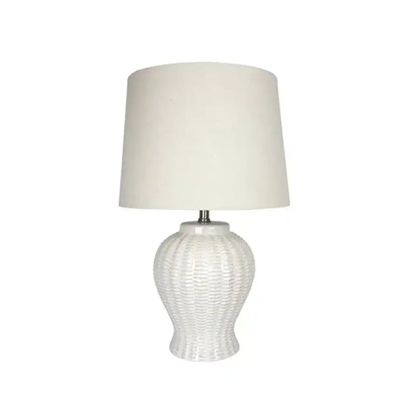 Ceramic Basketweave Table Lamp – High quality House of Dudley homewares