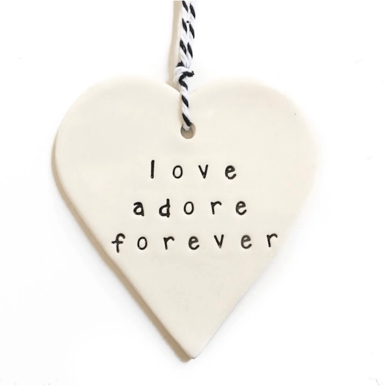 Ceramic Heart Tag - love adore forever – High quality House of Dudley homewares