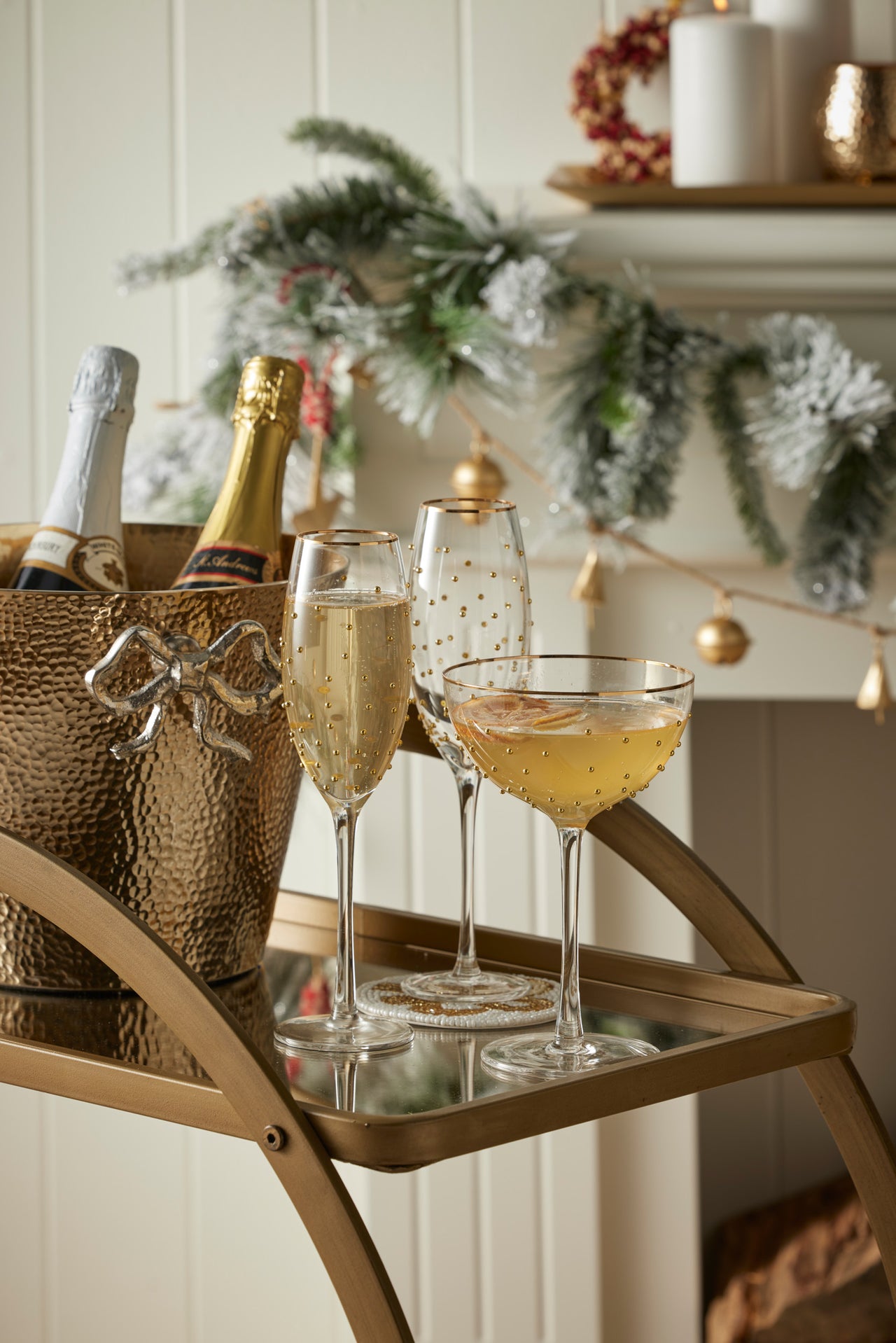 Dotti Wine Glasses styled on a Christmas table, alternate view | House of Dudley