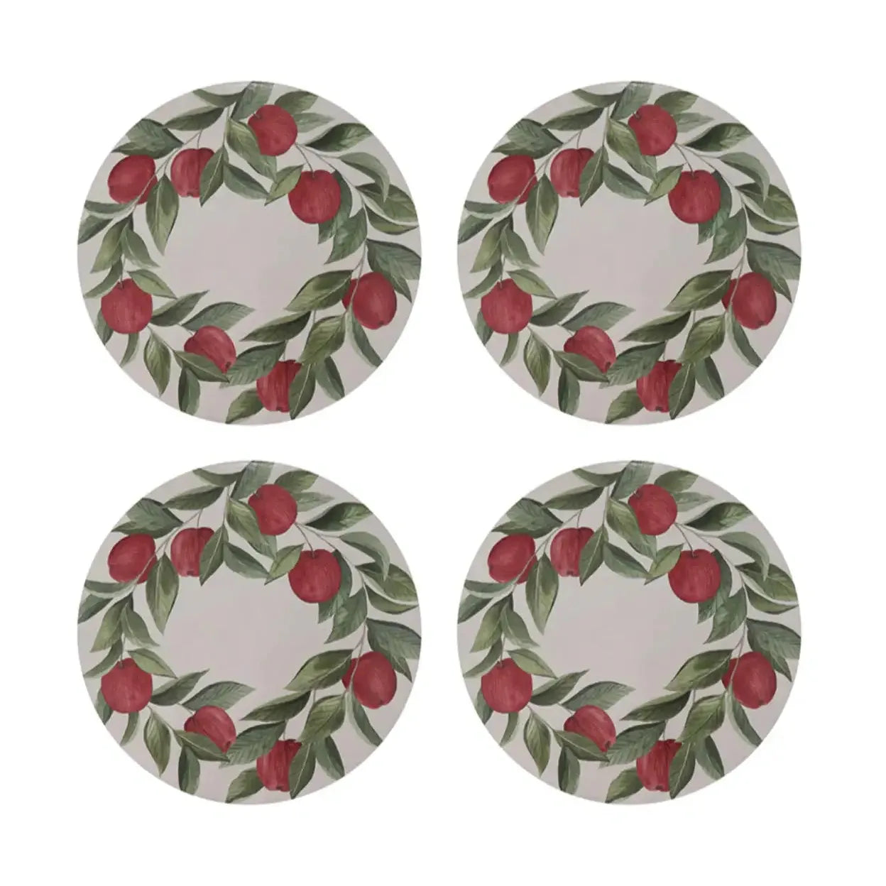 Coasters Apples Round - S/4 – High quality House of Dudley homewares