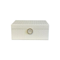 Thumbnail for Cream White Decorative Jewellery Box - Mother of Pearl Latch - Small