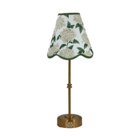 Thumbnail for Cream Hydrangea Scallop USB Table Lamp with Gold Base from House of Dudley