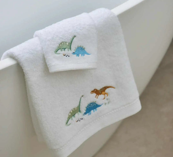Dallying Dino Bath Towel & Face Washer