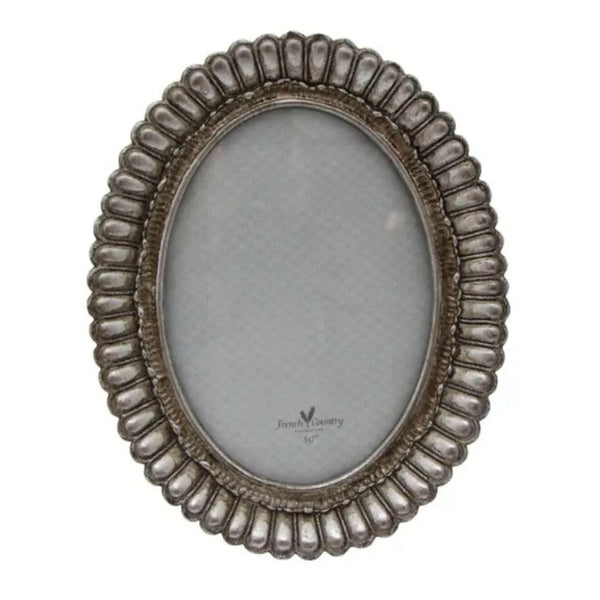 Fanned Oval Frame Pewter Finish 5x7