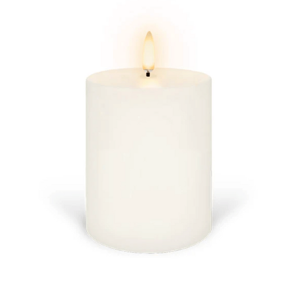 Flameless Pillar Candle - 7.8cm x 10.1cm - Nordic White – High quality House of Dudley homewares