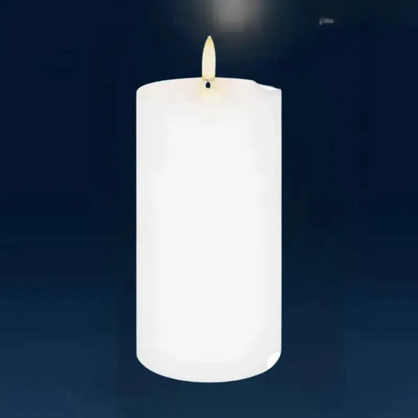Flameless Pillar Candle - 7.8cm x 15.2cm - Nordic White | House of Dudley