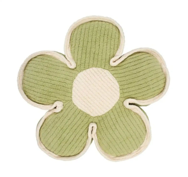 Flower Cushion - Olive Green