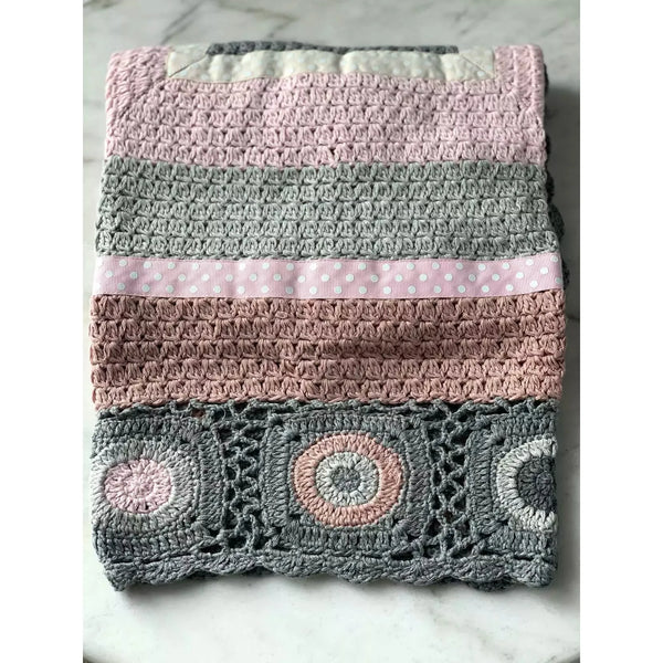 Hand Crochet Blanket - Dusty Pink / Beige / Grey – High quality House of Dudley homewares
