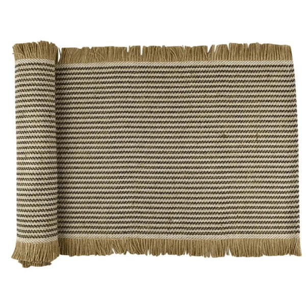Jai Jute Table Runner - Black / White Stripe – High quality House of Dudley homewares