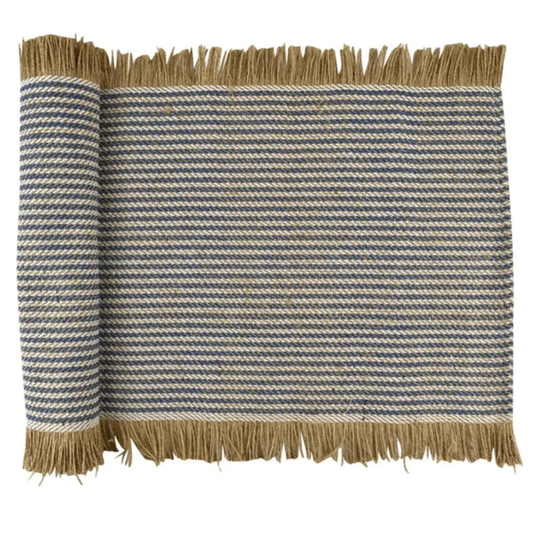 Jai Jute Table Runner - Denim / White – High quality House of Dudley homewares