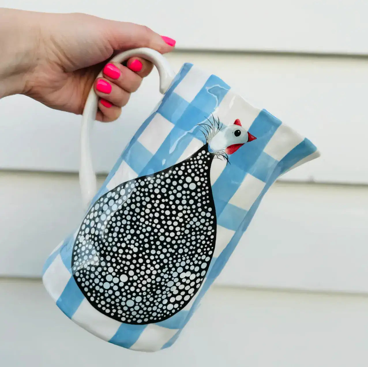 Jug - Guinea Fowl Cornflower Blue Gingham – High quality House of Dudley homewares