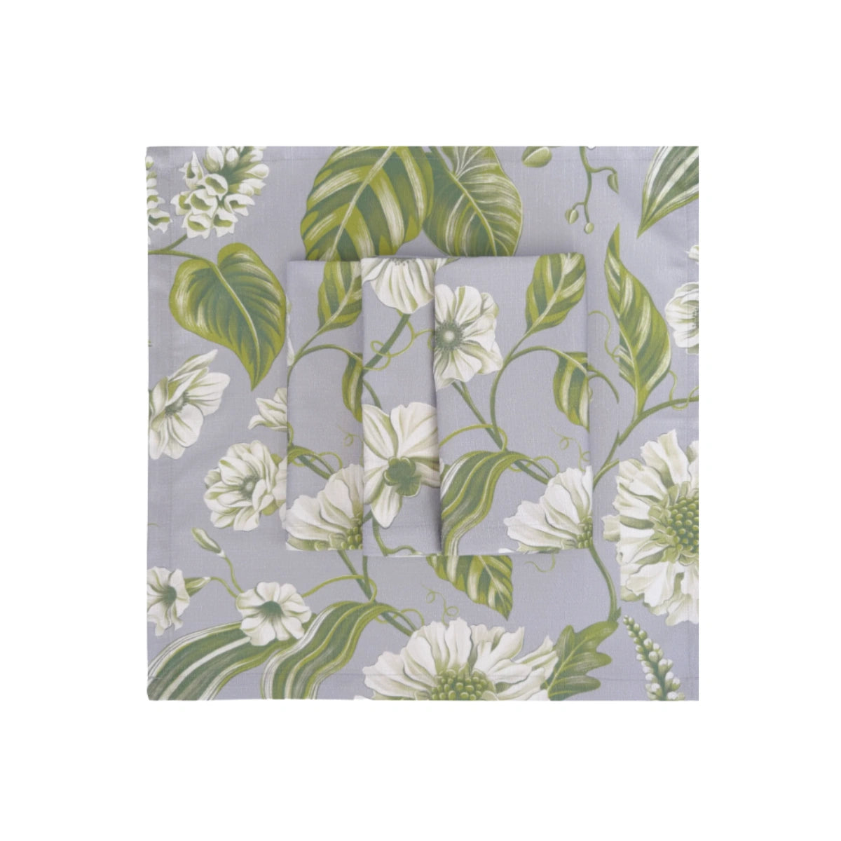 Lux and Beau Napkins Floral Grey and Moss Set of 4