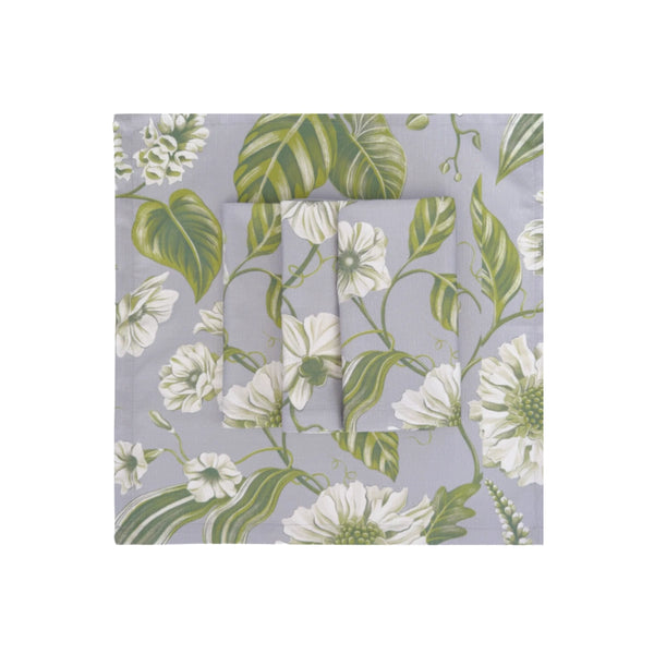 Lux and Beau Napkins Floral Grey and Moss Set of 4