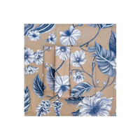 Thumbnail for Lux and Beau Napkins set of 4 Floral Navy and Biscuit