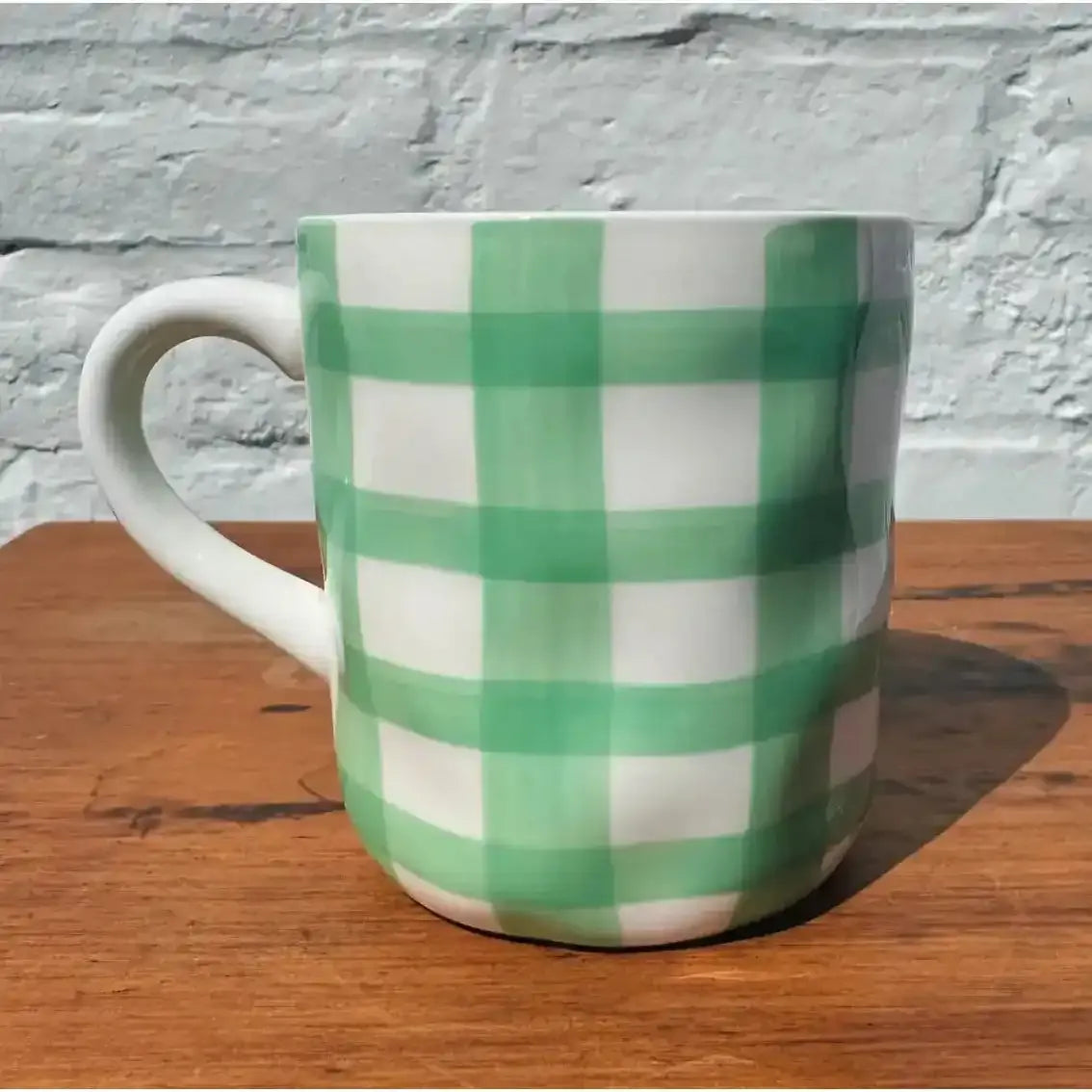 Noss & Co Mint Green Gingham Mug from House of Dudley