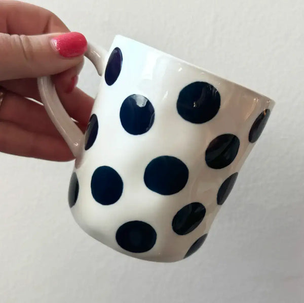 Mug - Navy Spot-garden-pot-House-of-Dudley
