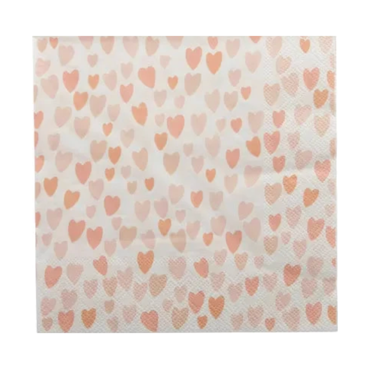 Heart print paper napkin, 33cm square, pack of 20