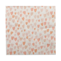 Thumbnail for Heart print paper napkin, 33cm square, pack of 20