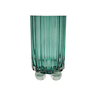 Thumbnail for Olan Glass Ribbed Hurricane Emerald – High quality House of Dudley homewares