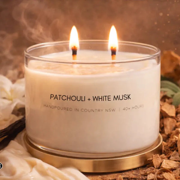 Meeraboo Patchouli + White Musk Soy Candle from House of Dudley