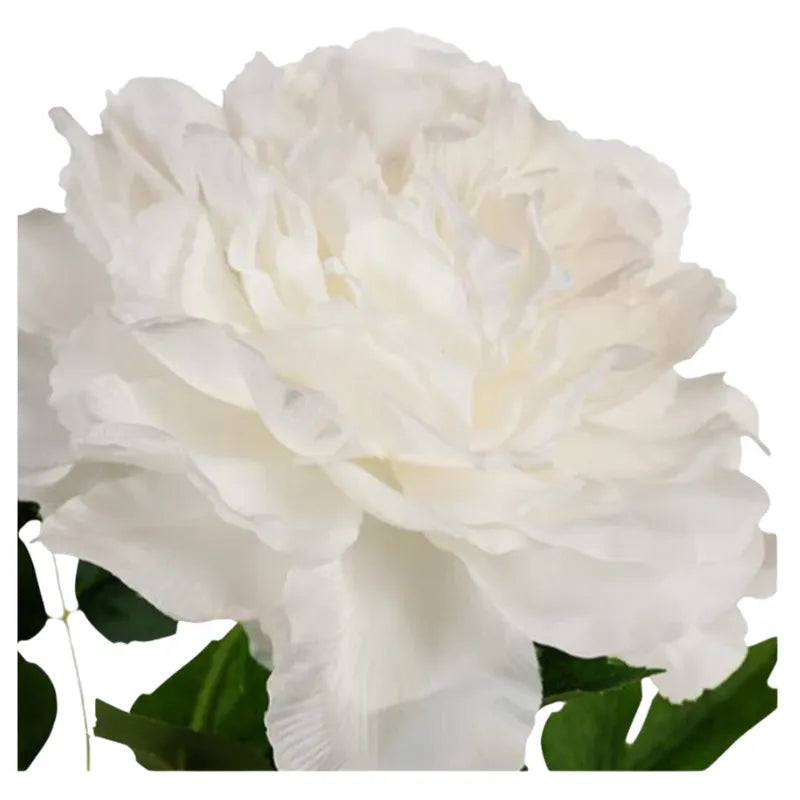 Ivory faux peony, detail of the bloom