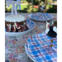 Thumbnail for Plate - Cornflower Blue & Pink Gingham – High quality House of Dudley homewares