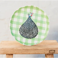 Thumbnail for Plate Guinea Fowl Mint Green Gingham – High quality House of Dudley homewares