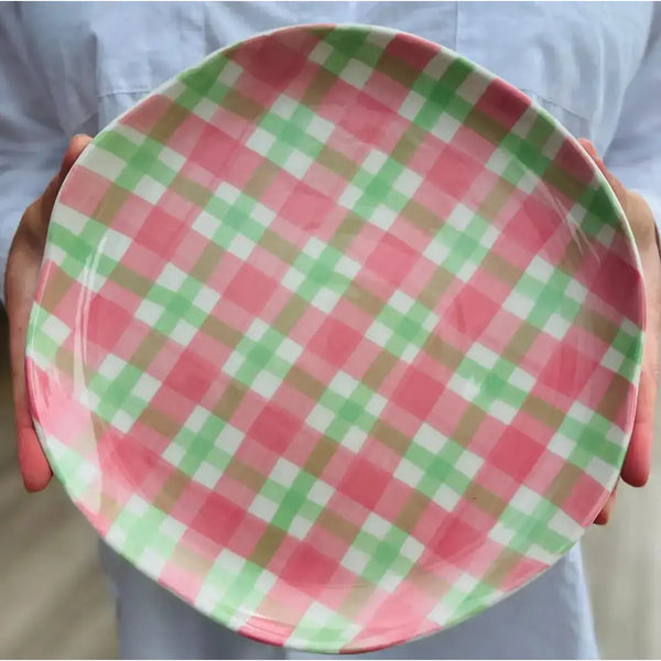 Plate - Rose Pink & Green Gingham – High quality House of Dudley homewares