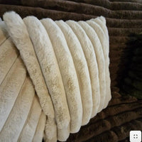 Thumbnail for Hampton Cream Faux Fur Puffer Cushion detail – House of Dudley Adelaide