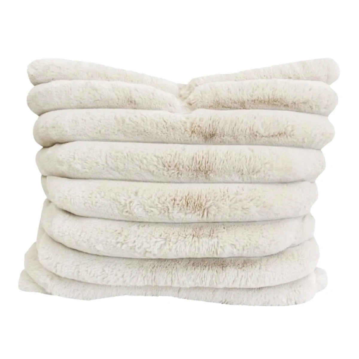 Hampton Cream Faux Fur Puffer Cushion 55x55cm – plush sofa cushion gift Australia – House of Dudley Adelaide