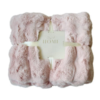 Thumbnail for Puffer Lux Faux Fur Throw Blanket Crepe Pink