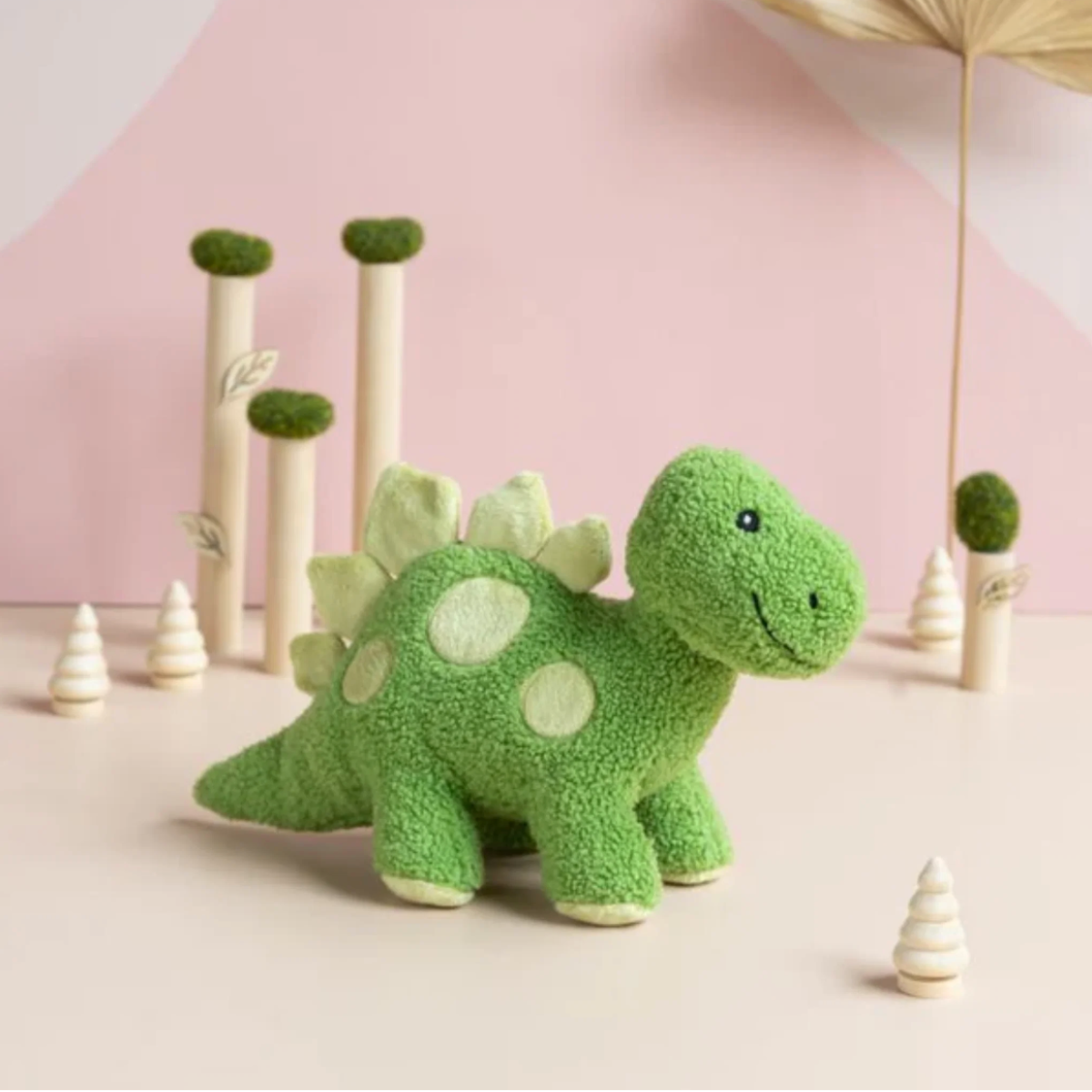 Sadie the Dinosaur green soft toy – alternate view
