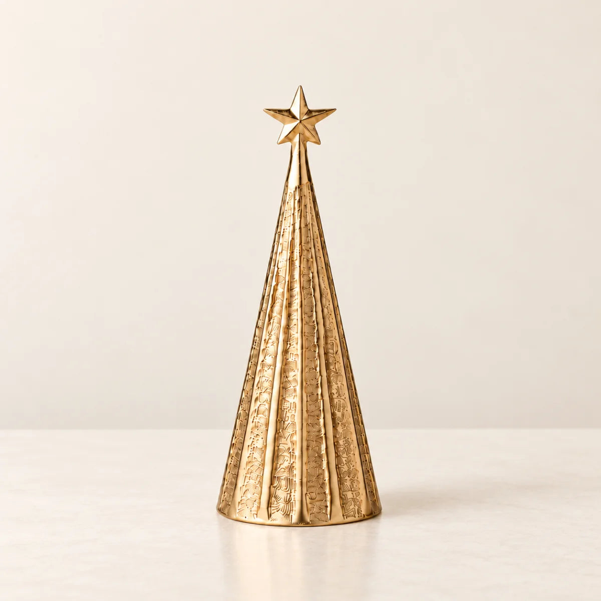 Sparkle Christmas Tree Sculpture – Gold Small 27cm