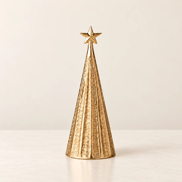 Sparkle Christmas Tree Sculpture – Gold Small 27cm