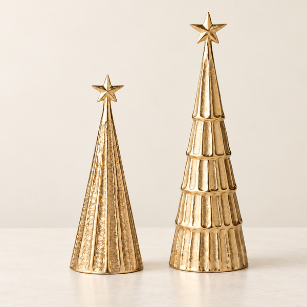 Sparkle Christmas Tree Sculpture – Gold Small 27cm