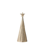 Thumbnail for Silver aluminium Starlight Christmas sculpture with star topper and cut-out detail, 27cm