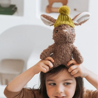 Thumbnail for Stella Rabbit soft toy – alternate view showing the knitted beanie and hand-finished detail