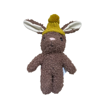 Thumbnail for Stella Rabbit soft toy – cotton plush rabbit with long ears wearing a knitted merino wool beanie
