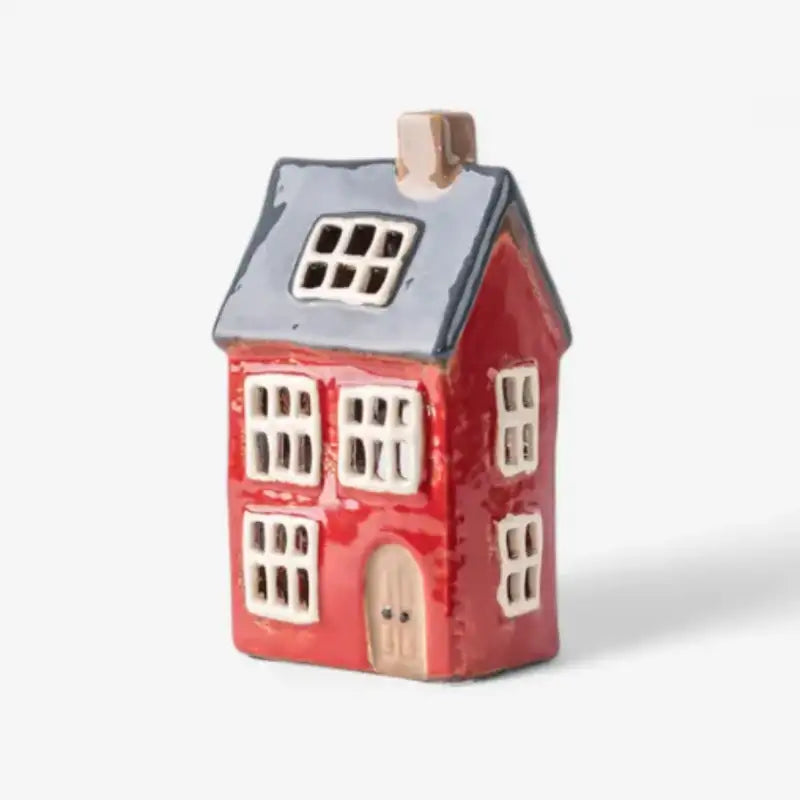 Tea Light House Navy Roof
